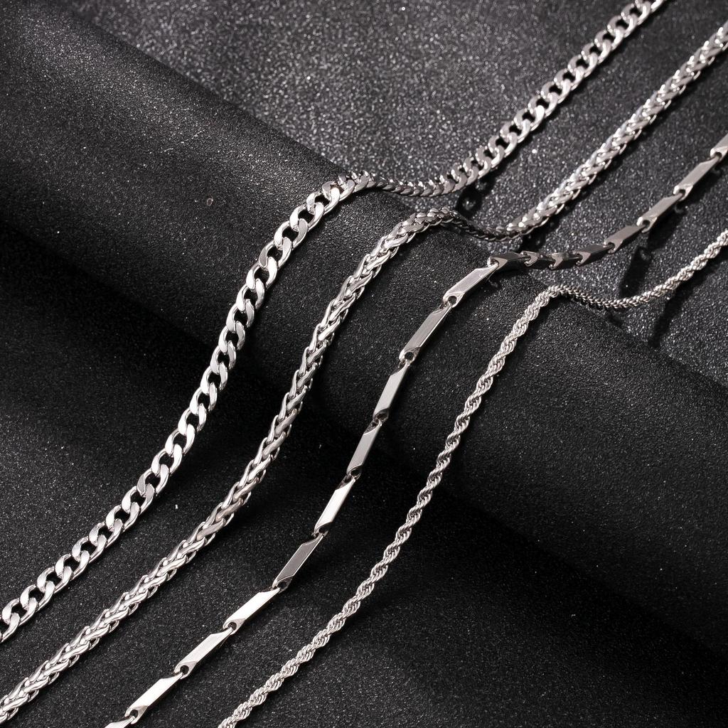 18K Gold-Plated Stainless Steel Cross Necklace for Men - Hip Hop Cuban Twist Chain Jewelry