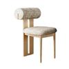 Nordic Solid Wood Dining Chair with Upholstered Soft Backrest - Cotton & Linen Fabric, Designer Style for Home or Cafe Use