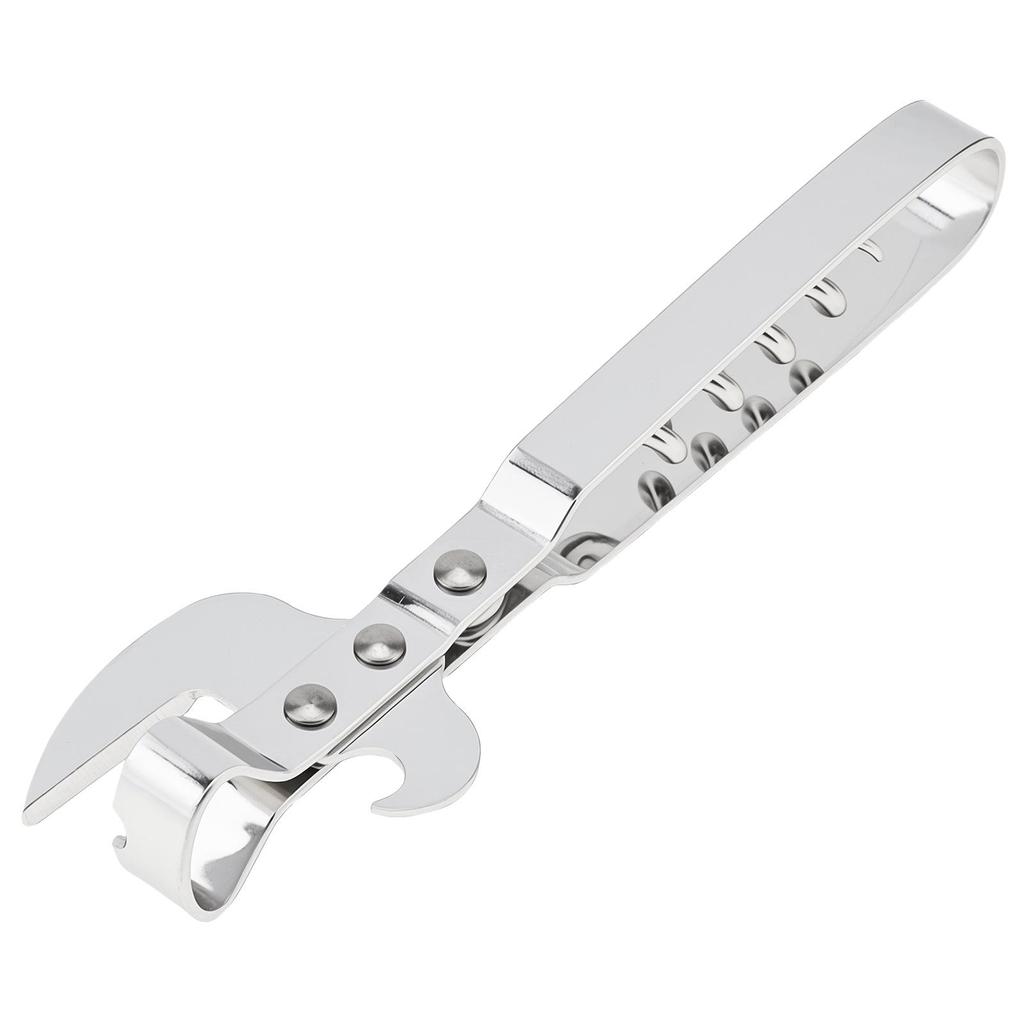 Multifunctional Stainless Steel Can Opener Beer Bottle Opener Adjustable Manual Jar Opener Gripper Kitchen Supplies Silver Color