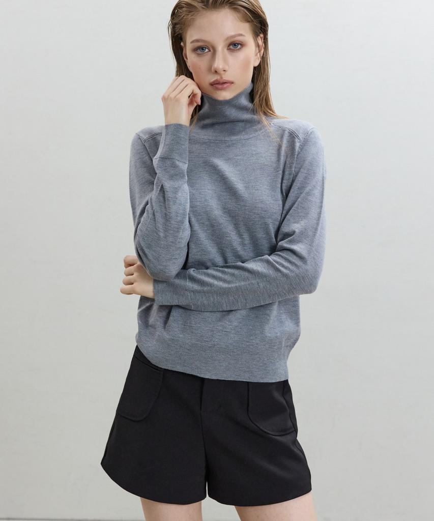 Dito Basic Thin Turtleneck [Grey]