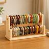 Wood Jewelry Organizer with Base Tray Open Design Tabletop Display Rack Stable Necklace and