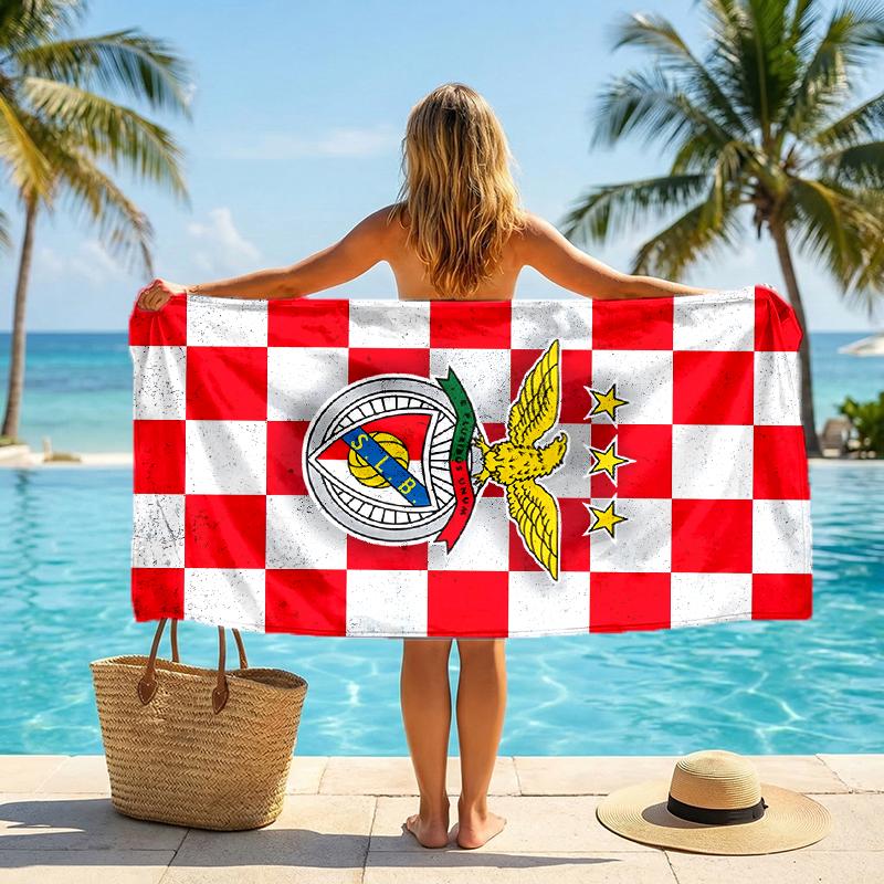 Benfica Fc Fashion Beach Towel: Ideal for Summer Adventures Soft, Absorbent and Quick Drying Suitable for Swimming and Bathing
