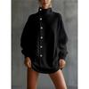 Women S High Neck Knit Cardigan Sweater Loose Fit Outerwear Autumn Winter
