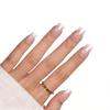 Hochwertige tragbare künstliche Nägel im Mandel-Nude-French-Stil – mittellange und lange Nagelspitzen