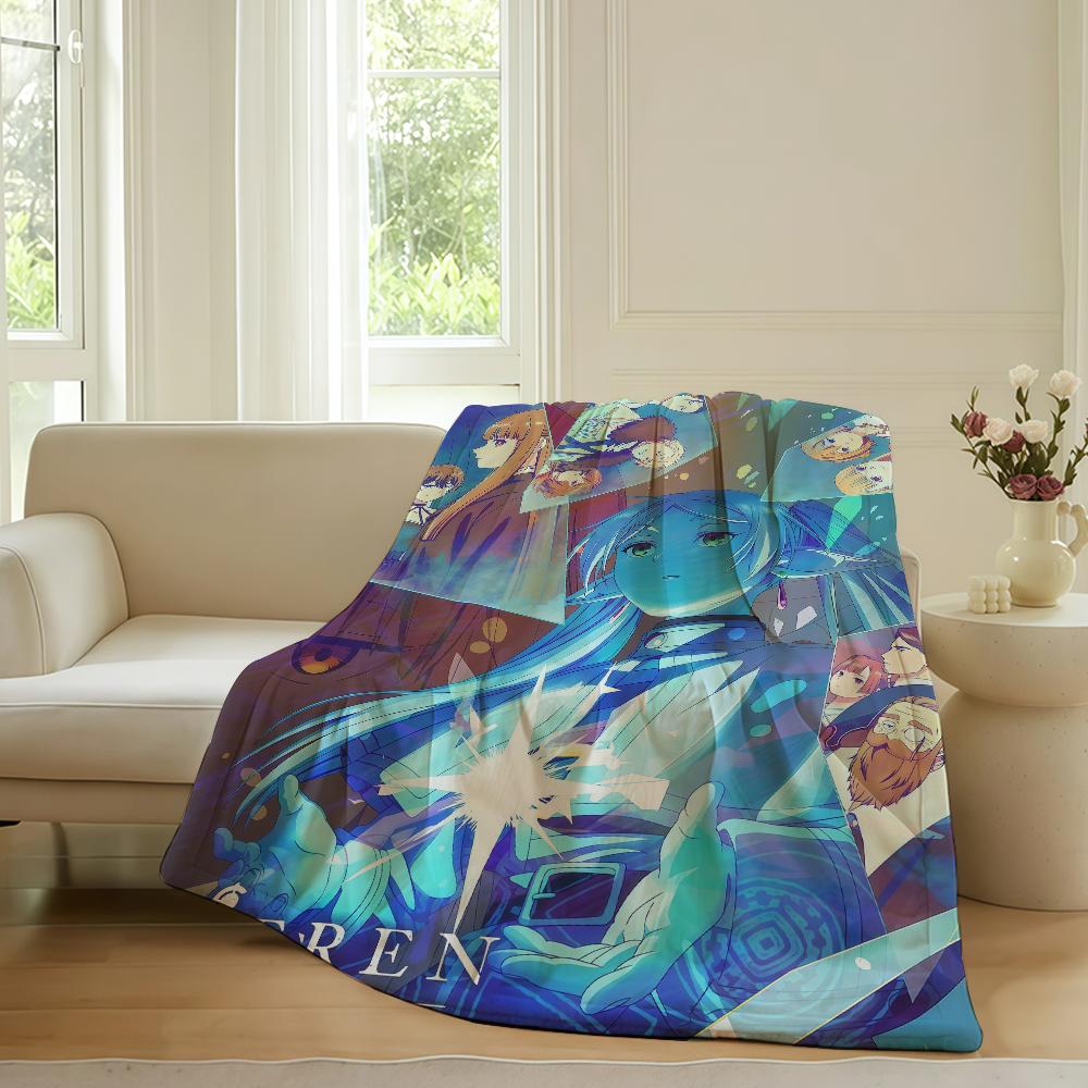Adventure anime F Frieren Blanket For Sofa Office Bed Plane Travel Sleep Read Relax Camping Soft And Warm