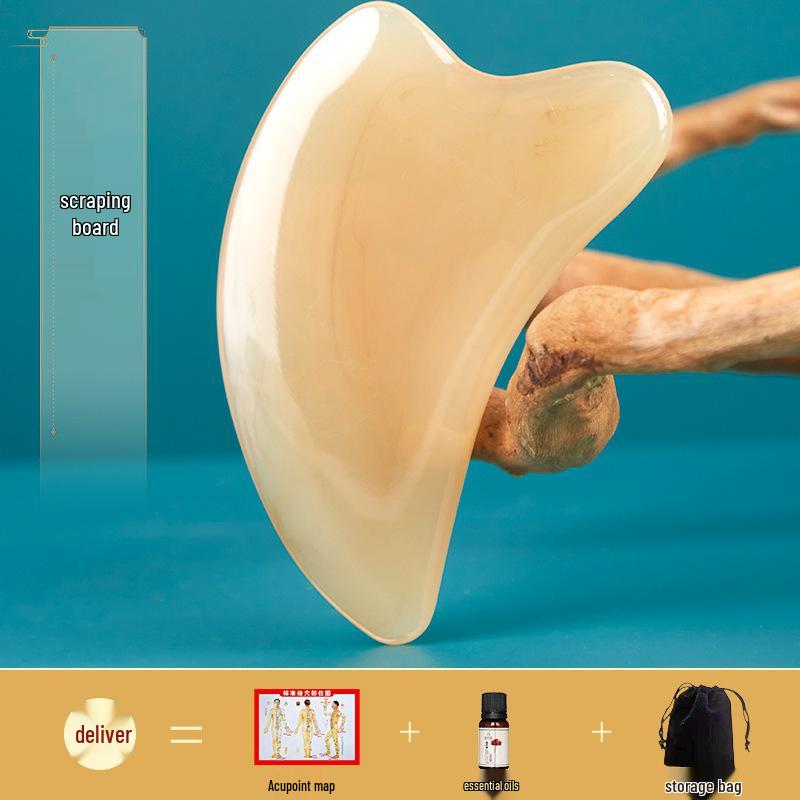 Gua Sha Heart-Shaped Facial Massage Tool - Imitation Ox Horn for Face, Eye, Meridian Scraping, and Lifting