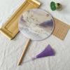 New Style Ancient-Style Semi-Transparent Round Fan for Dance, Hanfu Traditional Round Fan, Retro Classical Dance Chinese-Style Fan