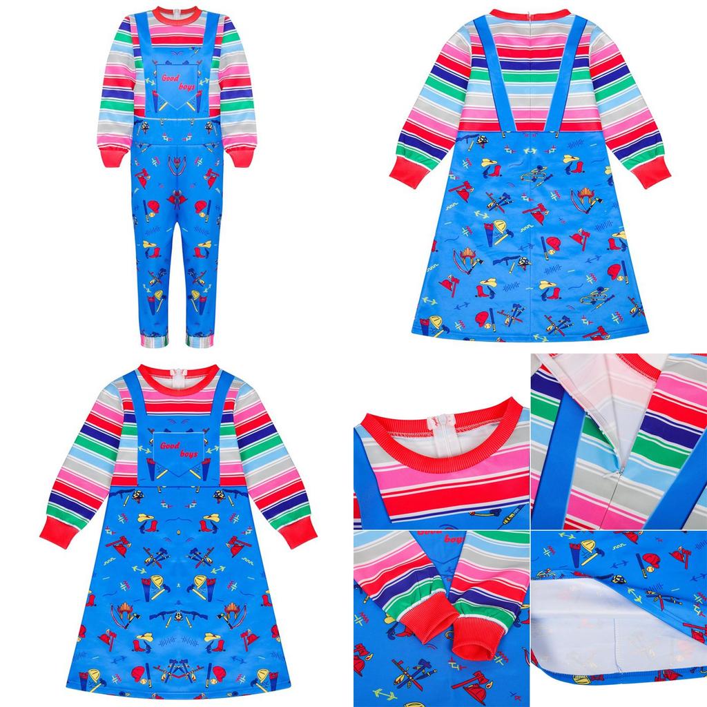 Charming Child's Play Licensed Chucky Costume For Kids Halloween Fancy Dress
