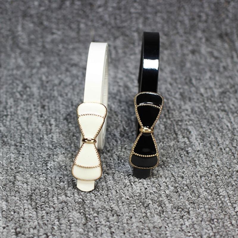 Bow Plate Buckle Sweet Thin Belt Women's Small Belt, Fashion Long Shirt Dress Belt