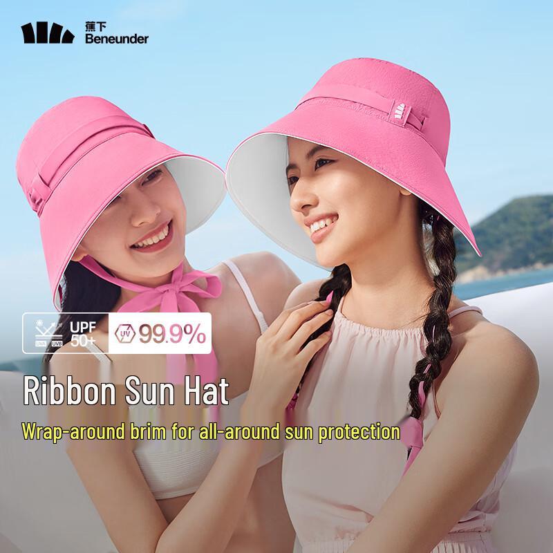 Beneunder Women's UV Protection Ribbon Fisherman Hat