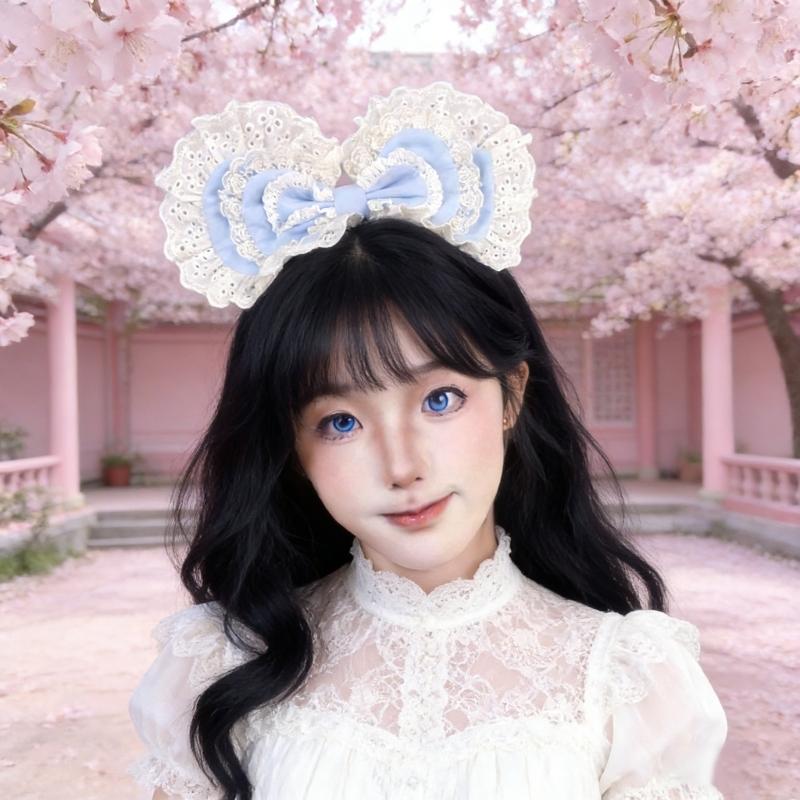Lace Bows Headbands Party Hair Accesory For Women Elegant Design Suitable For Parties And Cosplay Event