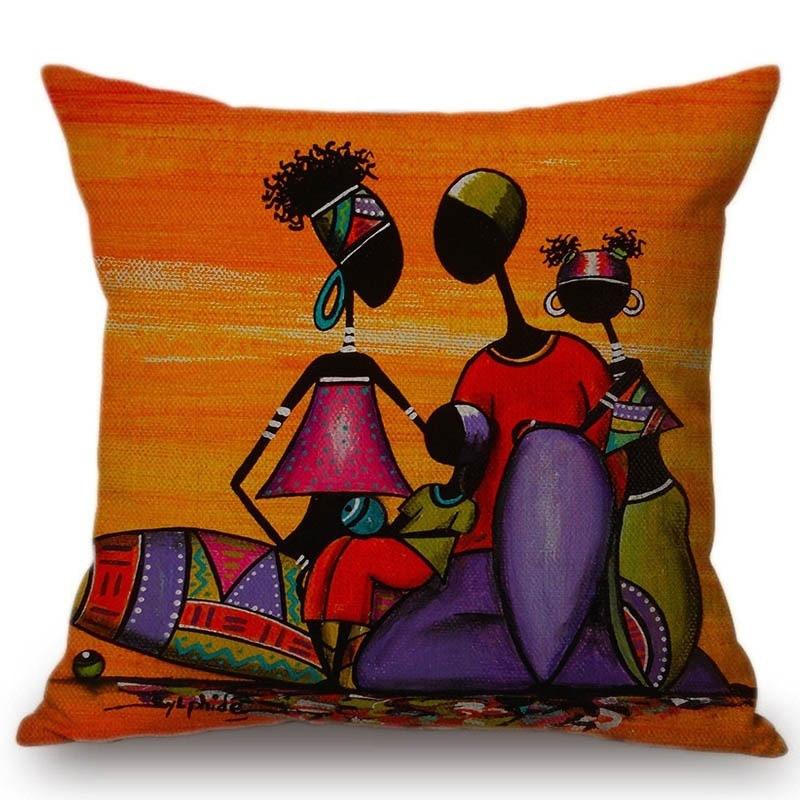 African Life African Women Abstract Painting Decoration Cushion Cover Home Decoration Pillowcase Exotic Pillowcase