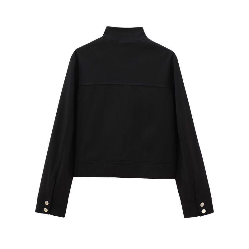 Fashion Style 2024 Fall and Winter New Women's Clothing Easiest for Match Slimming and Simple Half-High Collar Long Sleeves Short Coat 3811280