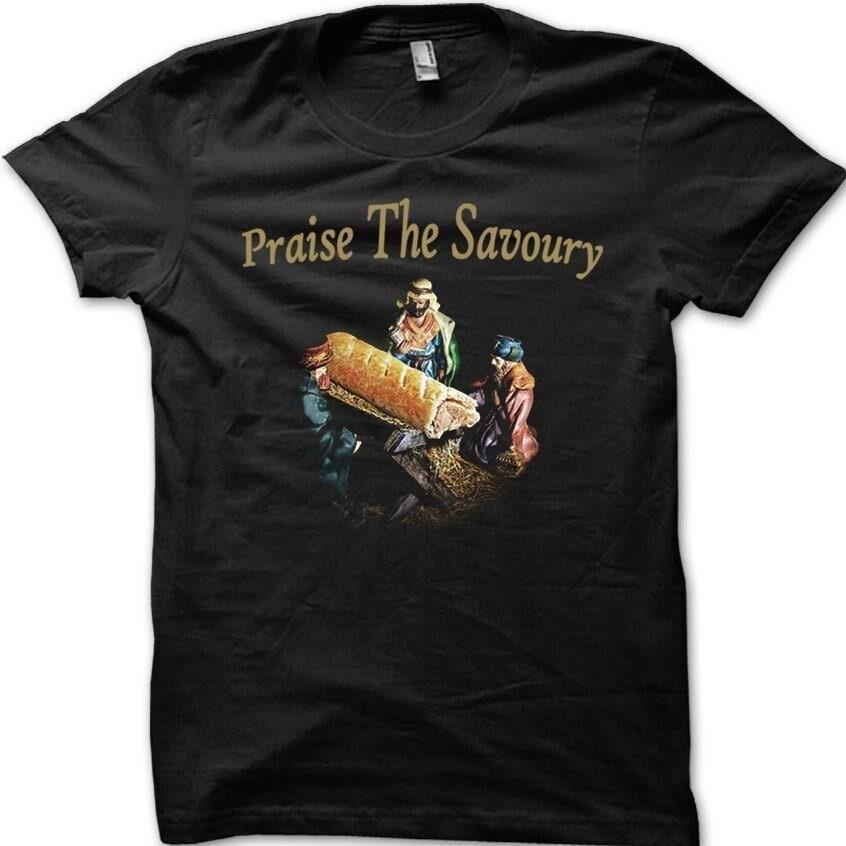 Praise the Savoury funny Christmas  T-shirt 3XL