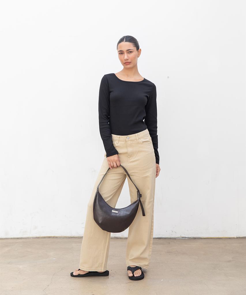 Chambros Basic Hobo Shoulder Bag [Brown]
