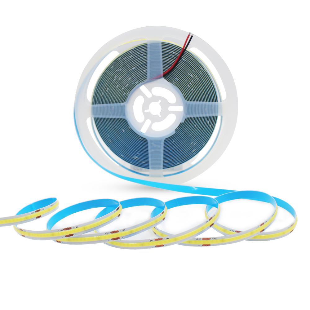 12V 24V COB LED Strip Light 320LEDs/M High Density Flexible 8mm FOB Tape Lights 5M 10M RA90 Warm Nature Cold White Linear Ribbon