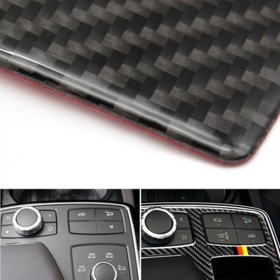 Carbon Fiber Control Armrest Box Multimedia Panel Cover For Mercedes GLE M Class