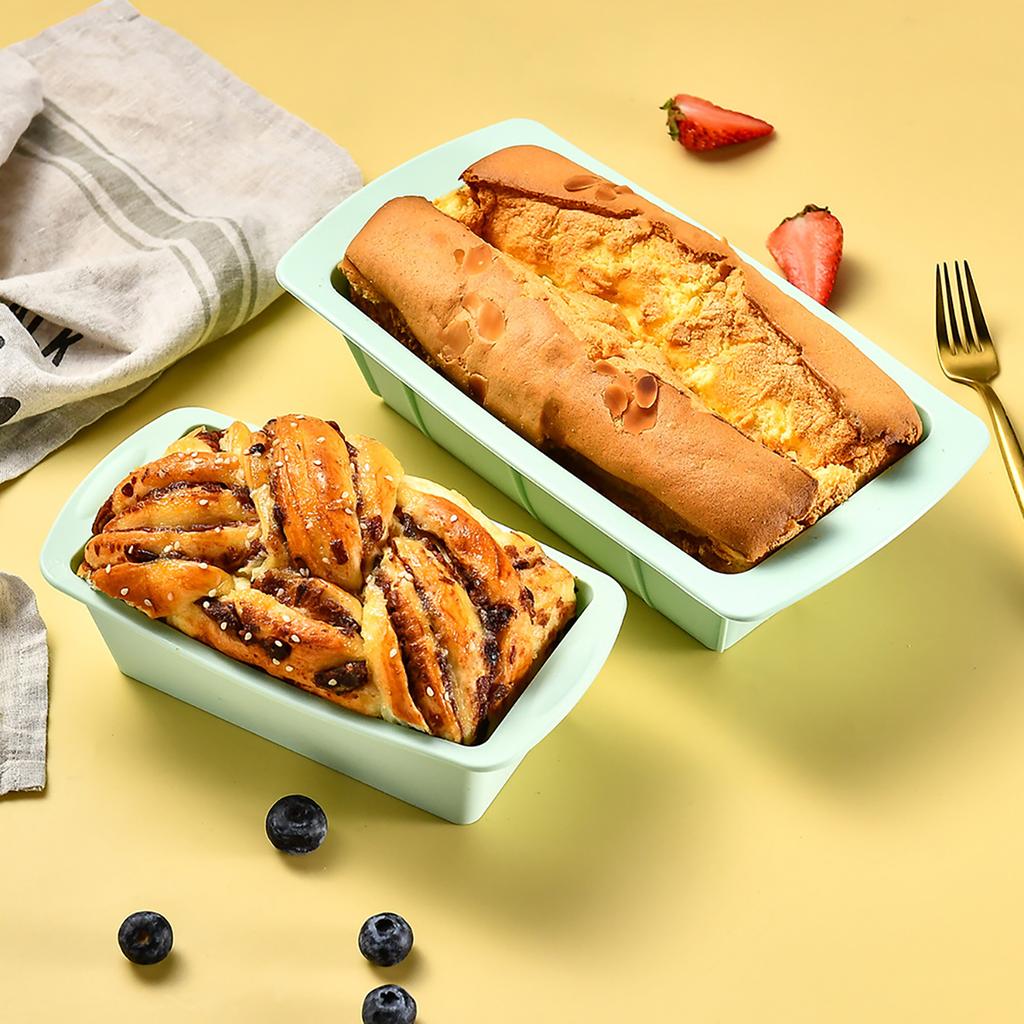 4pcs Silicone Baking Cake Mold Easy To Demold Rectangular Toast Mold Silicone Baking Tray for Household Oven Kitchen Baking Tool