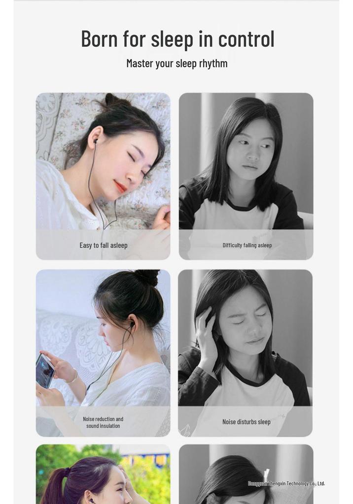 ASMR Sleep Aid Noise-Cancelling Wired Earbuds for Apple, Huawei, iPhone 15/16, Type-C