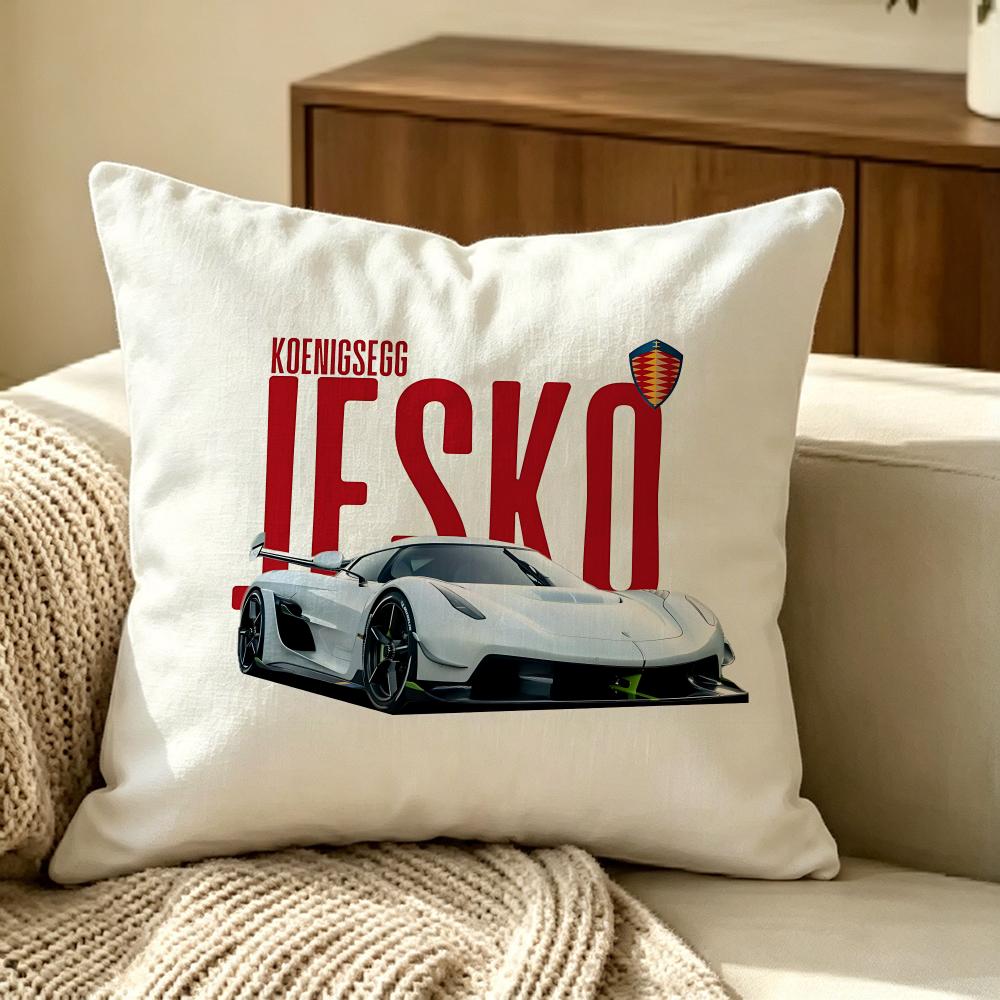Brand Koenigsegg Cushion Cover Pillow Cover Nordic Minimalist Throw Doublesided Print Cushion Case For Sofa Bedroom Decor