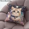 Galaxy Celestial Kitten Print Throw Pillow Covers Pattern Cushion Cover Suitable For Sofa Bedroom Car Pillow Cover