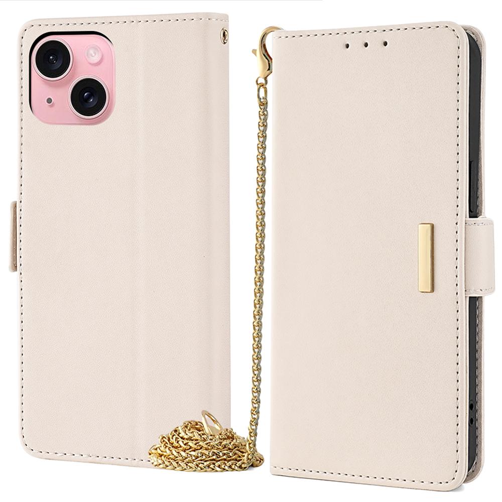 For iPhone 15 Case RFID Blocking Flip PU Leather Wallet Crossbody Phone Cover
