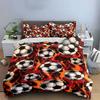 Fiery Soccer Ball With Flame Pattern 3Pcs Bedding Set Soft Microfiber Bedding Set For Sports Lovers Teen Bedroom