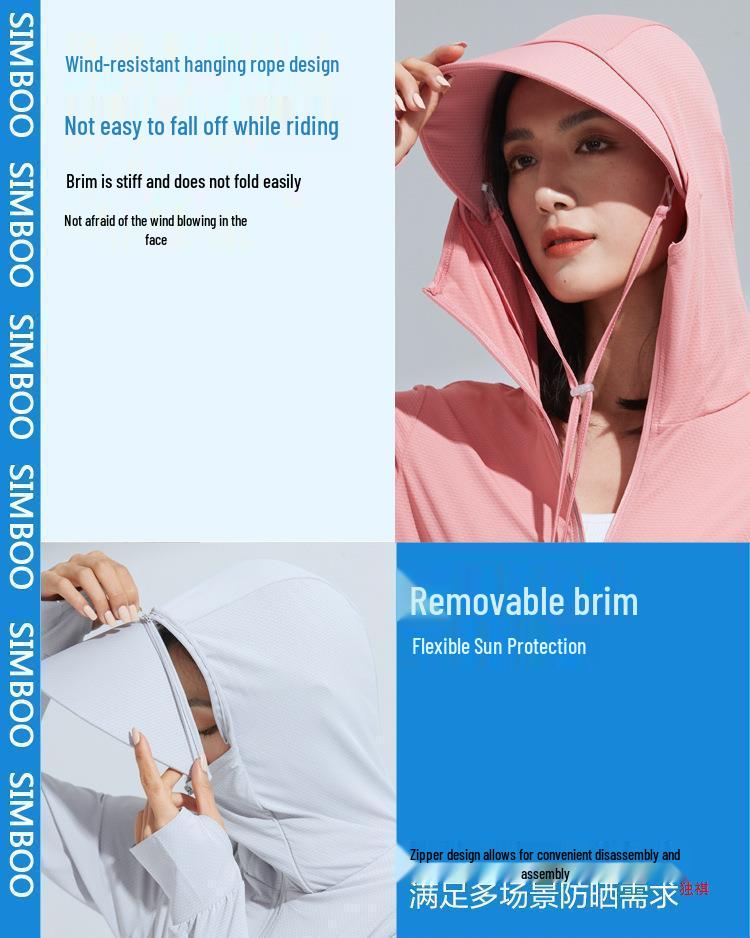 2023 UPF50 Ice Silk Detachable Brim Sun Protection Clothing for Men & Women