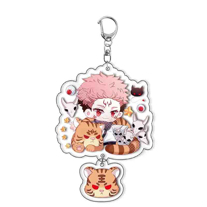 Cartoon Jujutsu Kaisen Acrylic Keychain Pendant Anime Peripheral Itadori Yuji Fushiguro Megumi Kugisaki Nobara Satoru Gojo Pendant Keyring