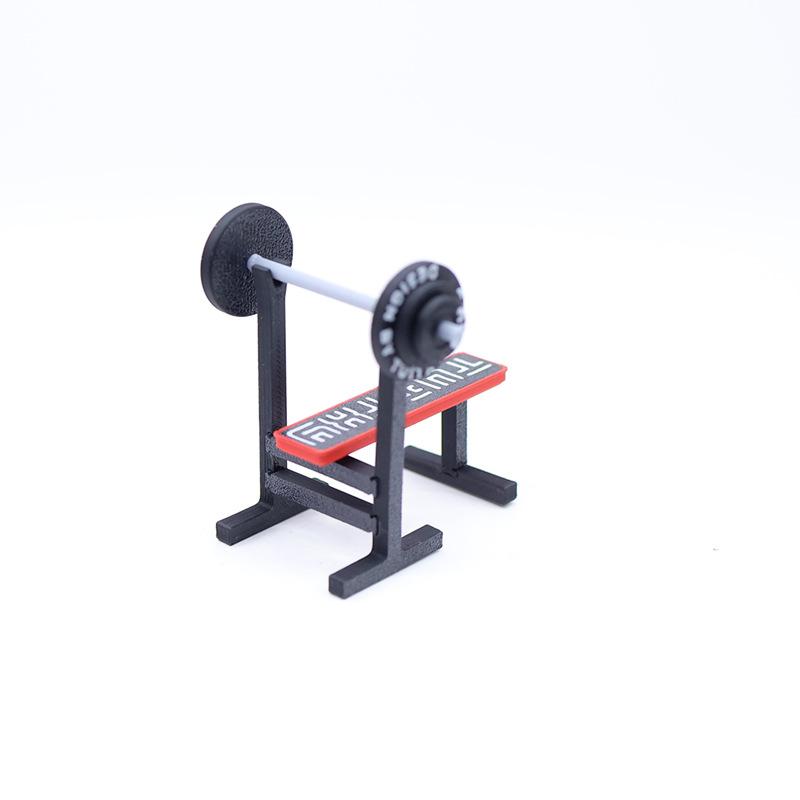 1 Stück Mini DIY Puppenhaus Laufband Dekoration Gewichtheben Bett Liegende Hantelstange Modell 1:12 Puppenhaus Fitnessgeräte