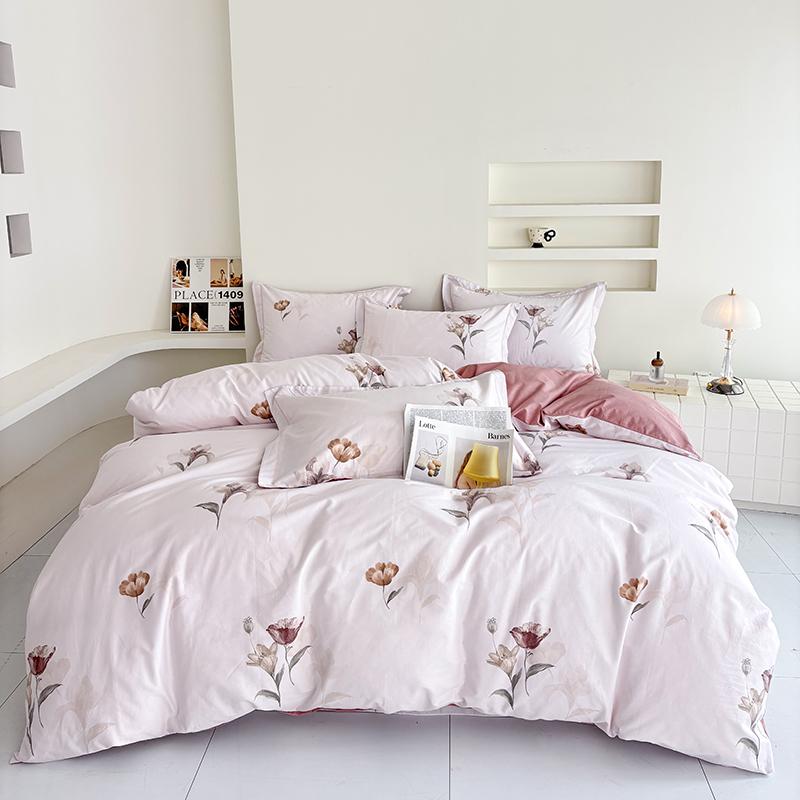 100% Cotton Printed Duvet Cover Set 3PC Soft Skin Friendly Bedding With One Quilt Cover And Two Pillowcases