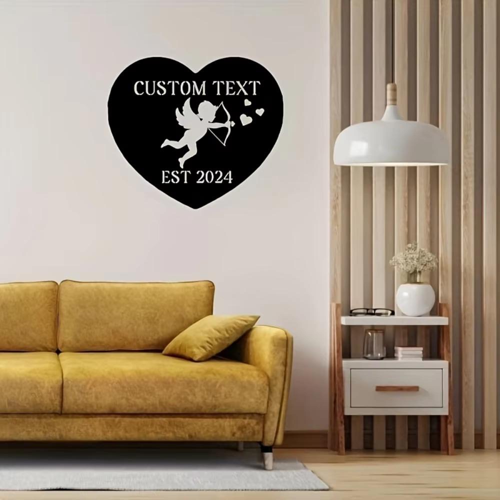 Vintage Metal Wall Sign 1pc Custom Cupid Love Theme Valentine Decor