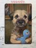 Vintage Tabby Cat Wall Art Aluminum Metal Painting Lollipop Knife Decor 20x30cm