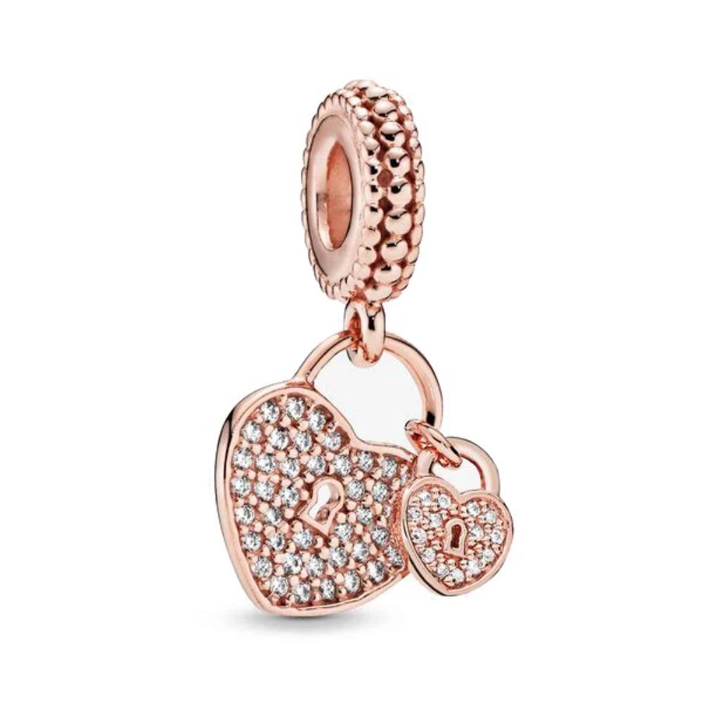 925 Silver Locks Keys Treasure Box Pendant Charm Bracelet Valentine Gift Jewelry Fashion New