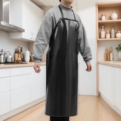 Heavy Duty Waterproof PVC Apron Industrial Quality White 110x80cm Halter Neck Kitchen Cleaning Carpentry Protective Apron