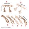 4 Pack Wood Stick and Braided Cotton Linen Rope Curtain Ties for Living Room Bedroom Window Drape Tiebacks Holdbacks