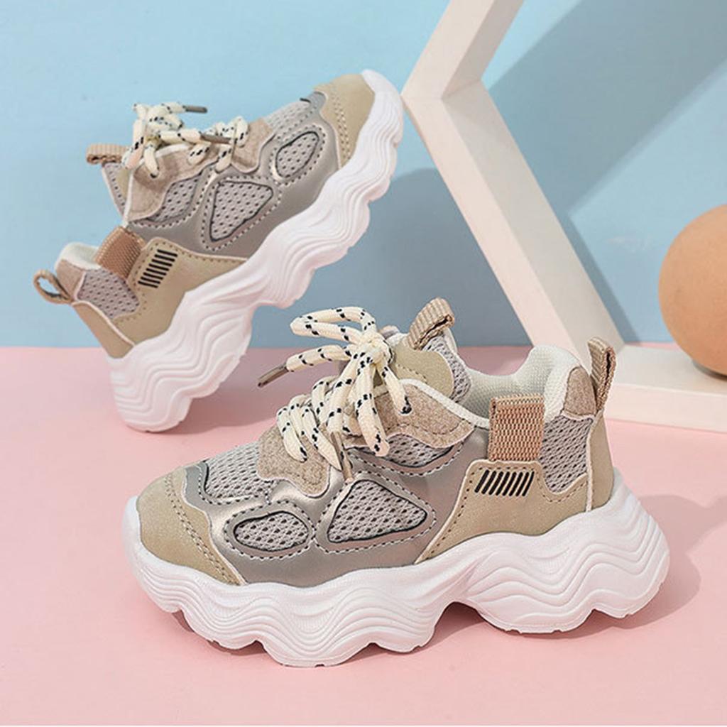 Children's Athletic Shoes Boys Girls Mesh Breathable Dad Sneakers Soft Sole Casual Footwear for Outdoor and Indoor Activities