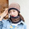 New Knit Fleece Scarf Winter Hat Soft Men And Women Beanie Warm Hat Thickening Plus Velvet Loose Winter Hat With Scarf