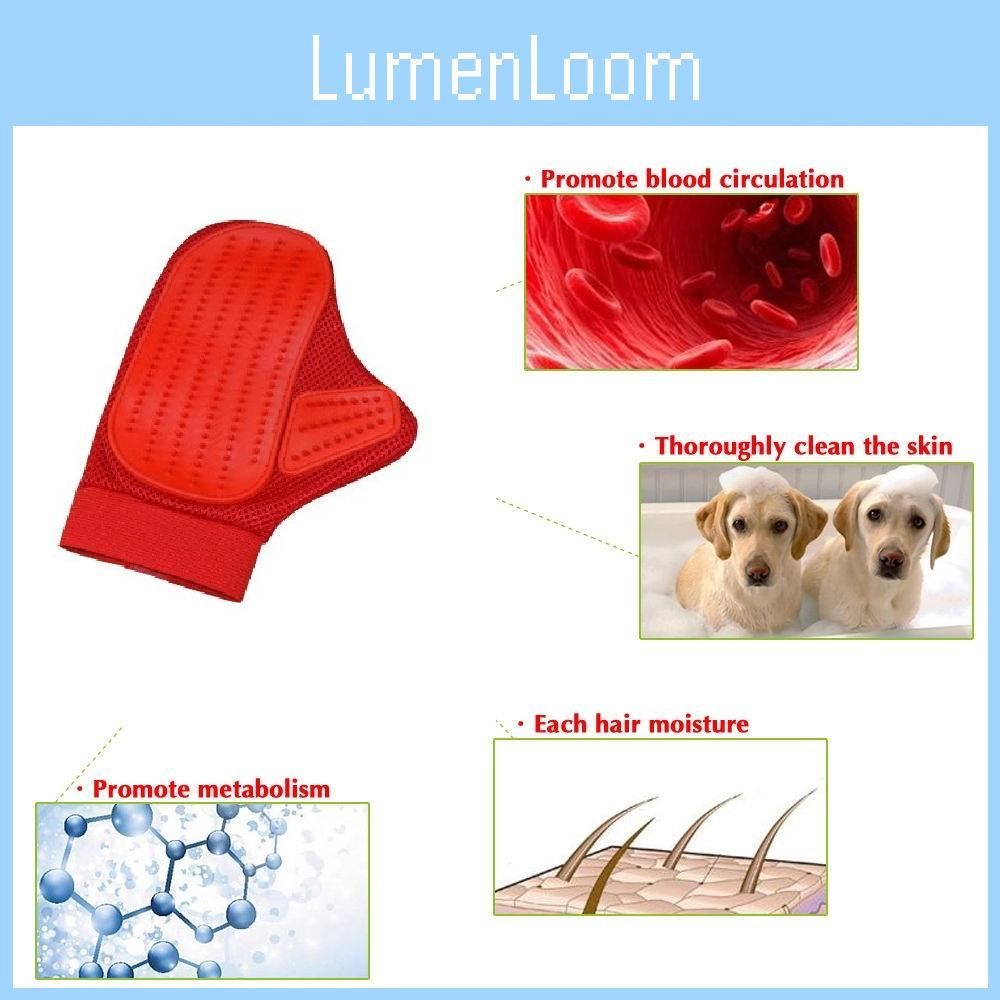 Premium Qualität Haustier Hund Katze Badebürste Kamm Gummihandschuh für Haar Fell Pflege