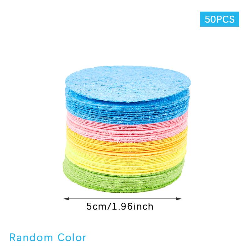  50/100Pcs Compressed Natural Cellulose Facial Cleansing Sponge