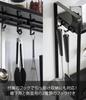 Yamazaki Jitsugyo 1992 Stove Side Rack with Wipeable 2 W50 X D14 X Gap Seasoning Hook Included Bottom, Tiers, Black, Approx. H48.5cm, Tower, Storage,