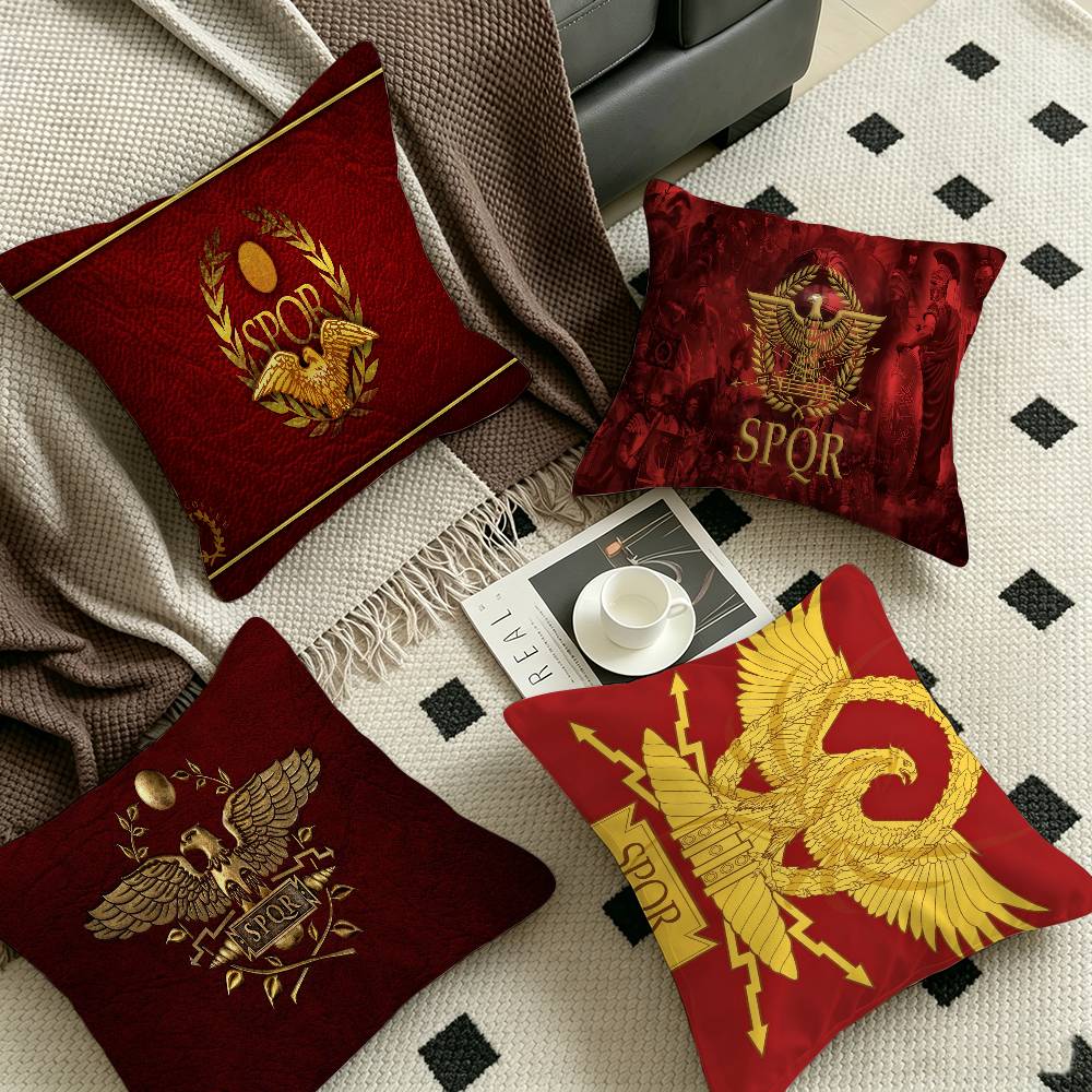 Roman SSPQRs Logo Pillowcase Toon Gift Cushion Cover Bedroom Home Sofa Chair Seat Decor Pillow Case