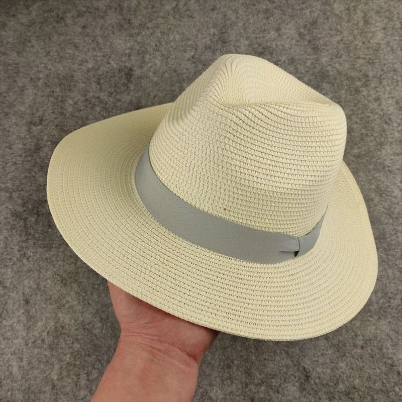 XL Große Größe 63CM Sommer Strand Geflochtene Sonnenhüte Herren Damen Übergröße Jazz UV UPF 50+ Sonnenschutz Reise Panama Strohhüte Unisex