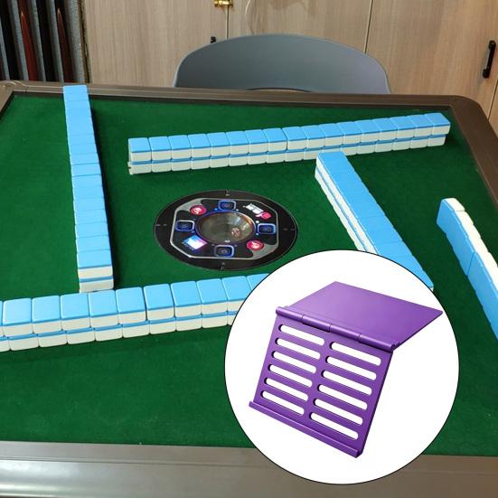 Mahjong Card Holder for Table 3D Printed Angled Viewing Display Rack Under-Mat Slide-in