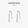 MODIAN D-Color Moissanite Water Drop S925 Silver Earrings, Elegant Paved Diamond Ear Hooks for Women