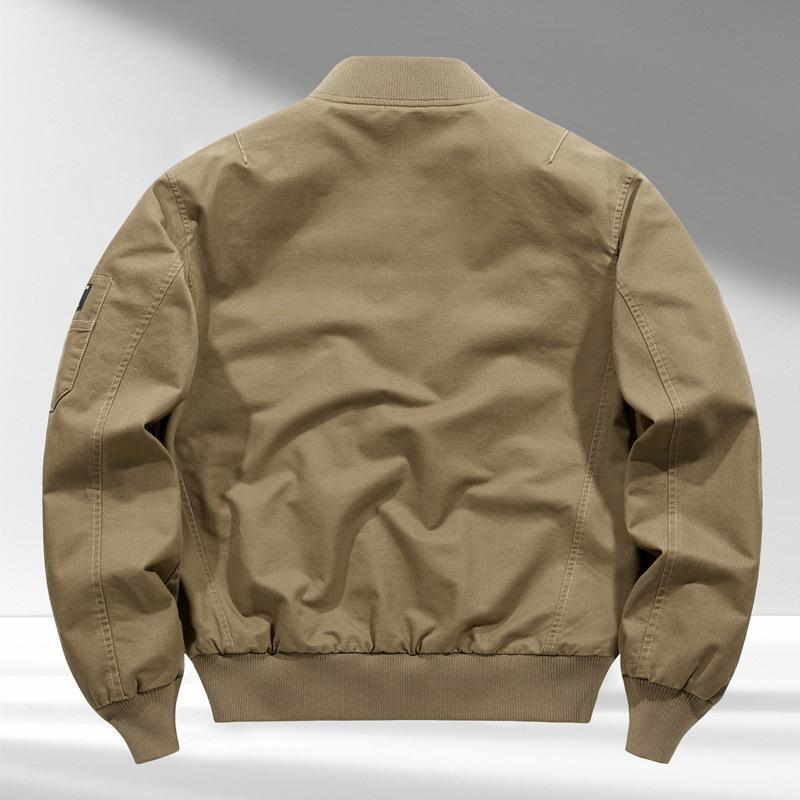 Thermische Jacke für junge und mittelalte Baumwolle, lässig, locker, mit Reißverschluss, Fliegerjacke