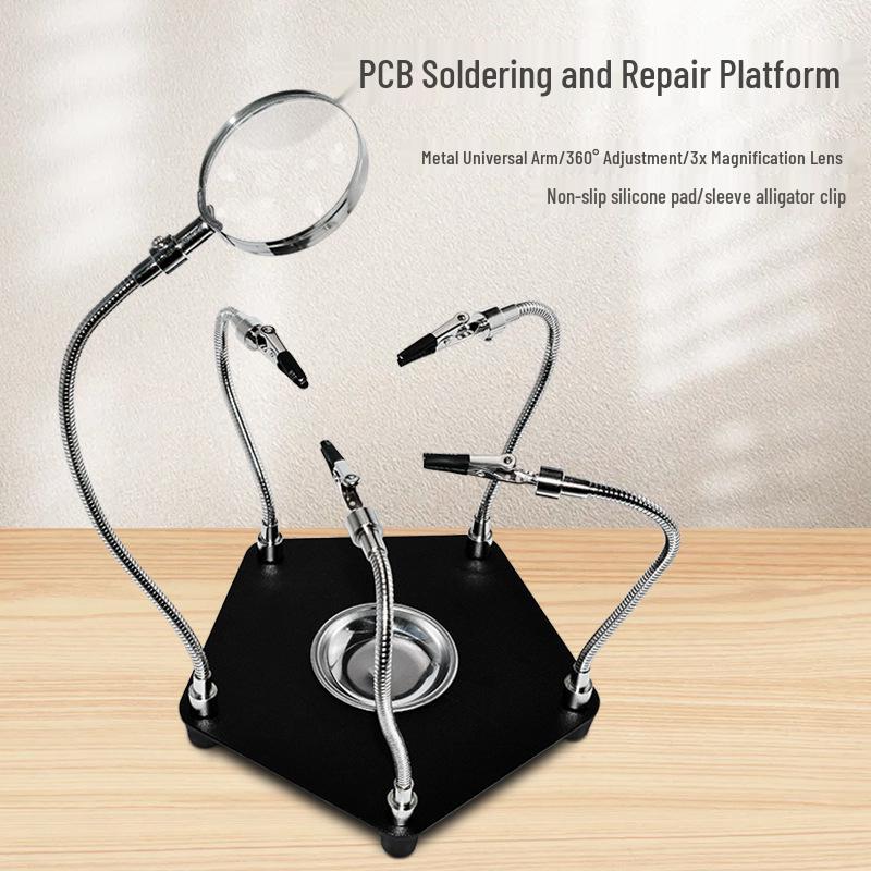 

Вспомогательный зажим для пайки печатных плат с лупой для ремонта печатных плат