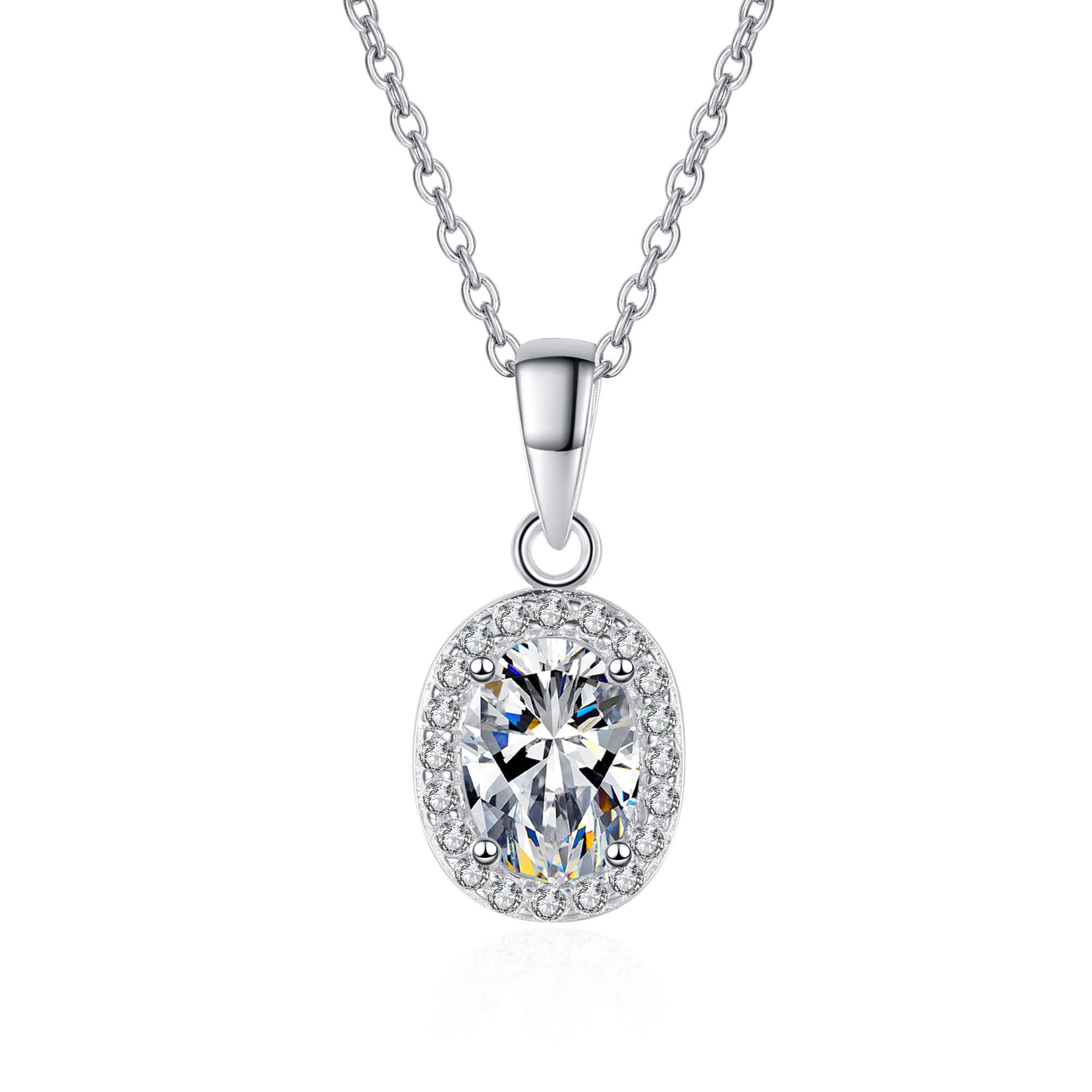 

Овальное ожерелье Sterling 5 Layered 1CT, имитация гипоаллергенного, обещание ювелирного подарка на годовщину [sjmygudgo] Женское ожерелье, серебро, платина, форма,