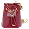 Prada Brand New, Unused 1NR016 Triangle Logo Patent Mini Pouch with Drawstring and Chain Shoulder Bag Cherry/GDHardwareUsed