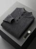 Men’s 100% Pure Wool Thick Warm Sweater, Half-High Button Collar, Autumn/Winter Knitwear for Middle-Aged Men.